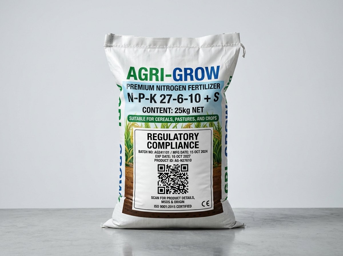 Agri-Grow 25kg Fertilizer Woven Sack with printed QR code